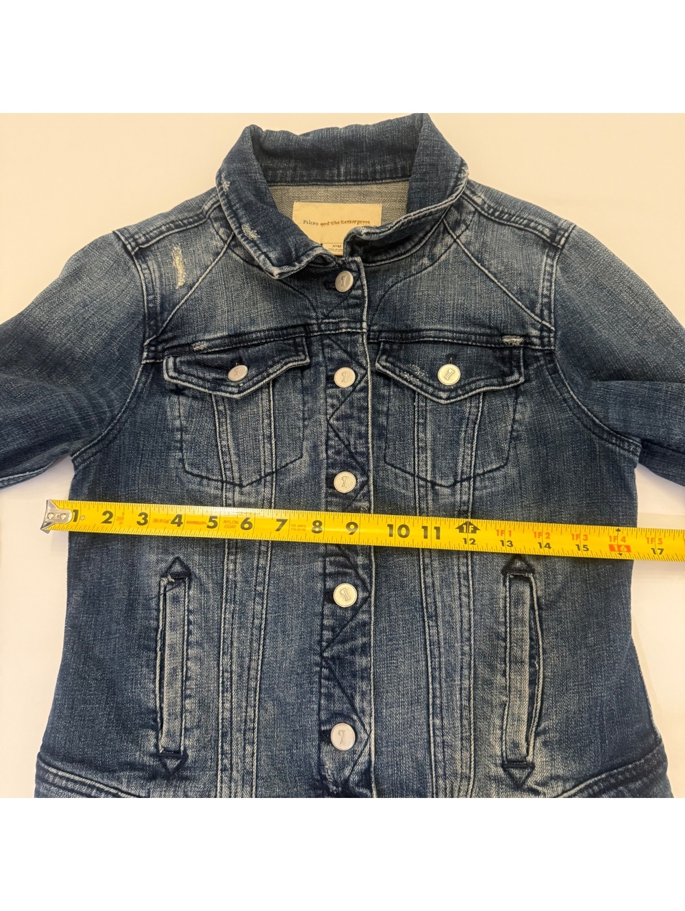 Pilcro And The Letterpress Jacket Womens Medium Blue Denim Trucker Fitted Button - Picture 5 of 8
